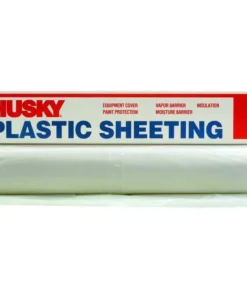 Husky 20 ft. x 200 ft. Clear 2 mil Plastic Sheeting
