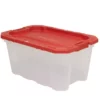 Husky 25 Gal. Latch and Stack Tote in Clear with Red Lid -FixPro Store clear husky storage bins 206234 64 1000