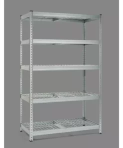 Husky 5-Tier Riveted Steel Garage Storage Shelving Unit in Silver (48 in. W x 78 in. H x 24 in. D) -FixPro Store gavanised husky freestanding shelving units 426007 c3 1000