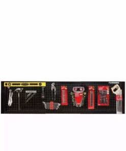 Husky 52 in. W to 72 in. Adjustable Pegboard, Gloss Black -FixPro Store gloss black husky pegboards hoaa52b11 fa 1000