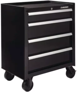 Husky 26.5 in. W x 18 in. D Standard Duty 4-Drawer Rolling Tool Cabinet in Gloss Black -FixPro Store gloss black husky tool cabinets hkst98066bk 1d 1000