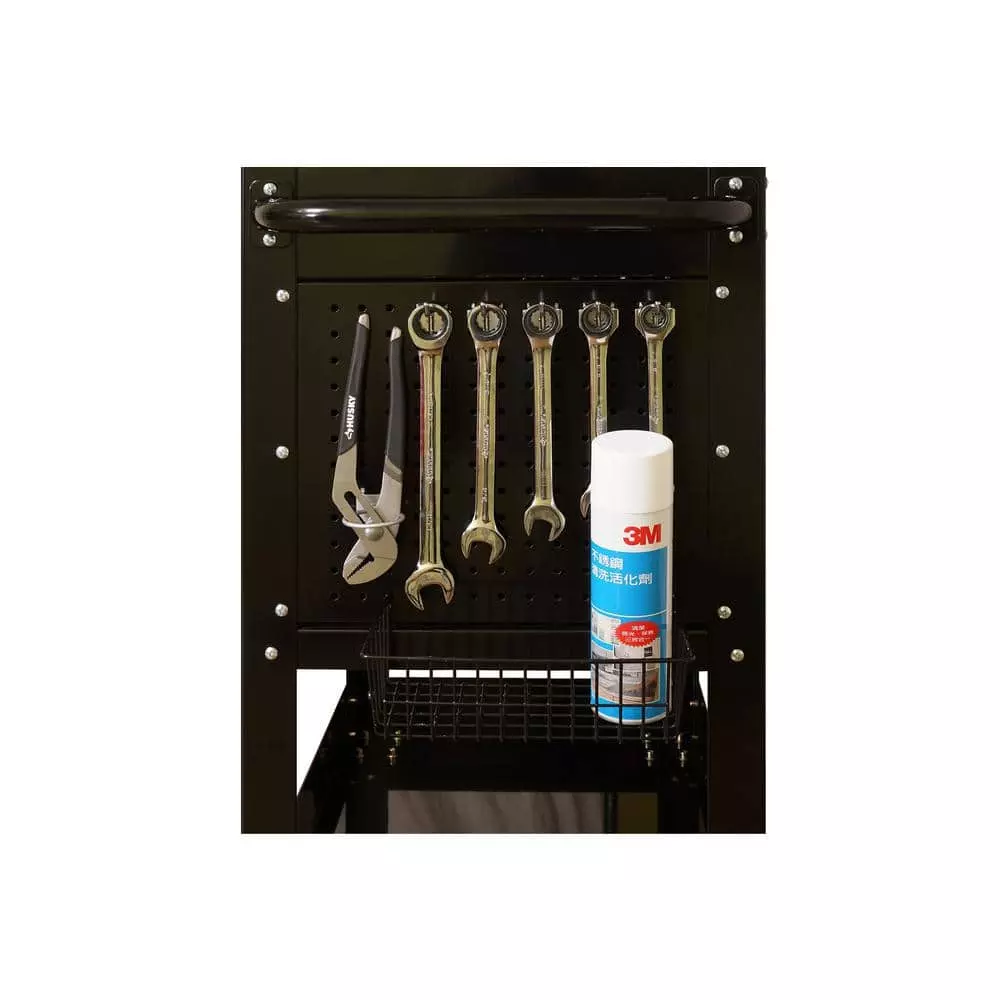 Husky 33 in. W 4-Drawer Mechanics Tool Utility Cart in Gloss Black 16 Husky 33 in. W 4-Drawer Mechanics Tool Utility Cart in Gloss Black - Image 14