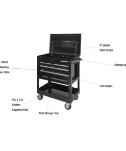 Husky 33 in. W 4-Drawer Mechanics Tool Utility Cart in Gloss Black 18 Husky 33 in. W 4-Drawer Mechanics Tool Utility Cart in Gloss Black -FixPro Store gloss black husky tool carts houc3304b10 40 1000
