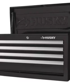 Husky 26 in. W x 12 in. D Standard Duty 4-Drawer Top Tool Chest in Gloss Black -FixPro Store gloss black husky top tool chests hkst98065bk fa 1000