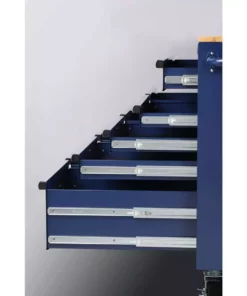 Husky 46 in. W x 24.5 in. D Standard Duty 9-Drawer Mobile Workbench Tool Chest with Solid Wood Top in Gloss Blue -FixPro Store gloss blue with silver trim husky mobile workbenches h46mwc9gbv2 40 1000