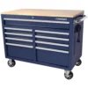 Husky 46 in. W x 24.5 in. D Standard Duty 9-Drawer Mobile Workbench Tool Chest with Solid Wood Top in Gloss Blue -FixPro Store gloss blue with silver trim husky mobile workbenches h46mwc9gbv2 64 1000