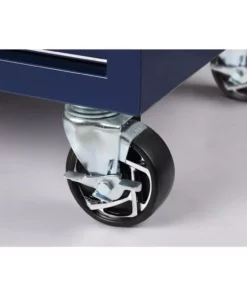 Husky 46 in. W x 24.5 in. D Standard Duty 9-Drawer Mobile Workbench Tool Chest with Solid Wood Top in Gloss Blue -FixPro Store gloss blue with silver trim husky mobile workbenches h46mwc9gbv2 fa 1000