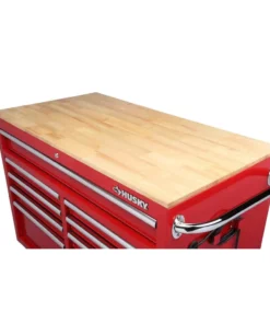 Husky 46 in. W x 24.5 in. D 9-Drawer Gloss Red Deep Tool Chest Mobile Workbench with Hardwood Top 14 Husky 46 in. W x 24.5 in. D 9-Drawer Gloss Red Deep Tool Chest Mobile Workbench with Hardwood Top -FixPro Store gloss red husky mobile workbenches h46mwc9rv2 c 4f 1000