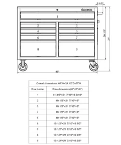 Husky 46 in. W x 24.5 in. D 9-Drawer Gloss Red Deep Tool Chest Mobile Workbench with Hardwood Top 18 Husky 46 in. W x 24.5 in. D 9-Drawer Gloss Red Deep Tool Chest Mobile Workbench with Hardwood Top -FixPro Store gloss red husky mobile workbenches h46mwc9rv2 c d4 1000