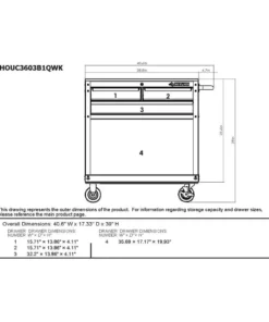 Husky 36 in. 3-Drawer with Solid Wood Top in Gloss White Utility Cart 19 Husky 36 in. 3-Drawer with Solid Wood Top in Gloss White Utility Cart -FixPro Store gloss white husky tool carts houc3603bj1 1f 1000