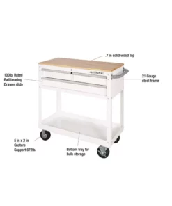 Husky 36 in. 3-Drawer with Solid Wood Top in Gloss White Utility Cart 14 Husky 36 in. 3-Drawer with Solid Wood Top in Gloss White Utility Cart -FixPro Store gloss white husky tool carts houc3603bj1 e1 1000