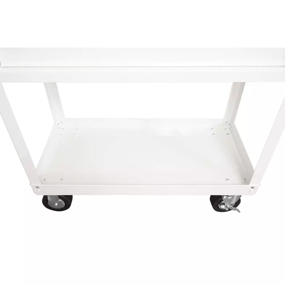 Husky 36 in. 3-Drawer with Solid Wood Top in Gloss White Utility Cart 11 Husky 36 in. 3-Drawer with Solid Wood Top in Gloss White Utility Cart - Image 9