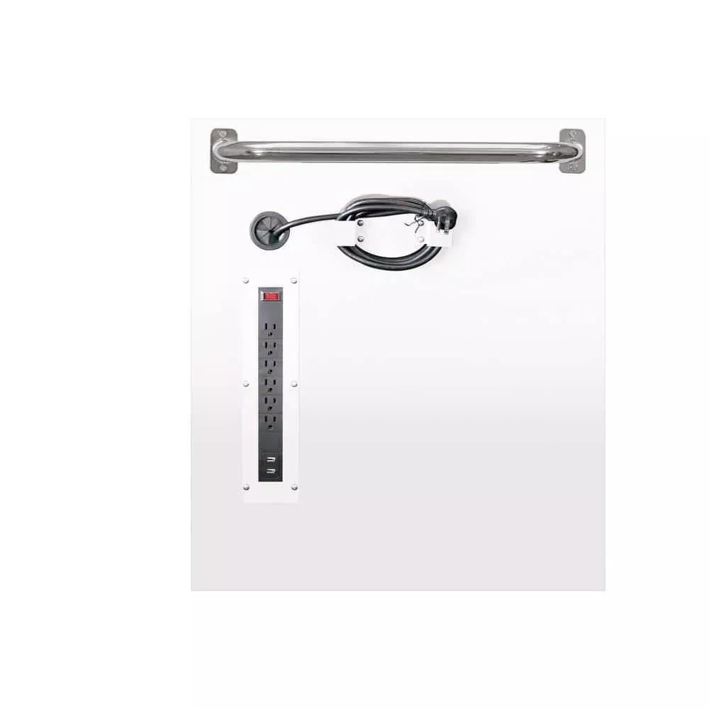 Husky 46 in. W x 24.5 in D Standard Duty 9-Drawer Mobile Workbench Tool Chest with Solid Wood Top in Gloss White 10 Husky 46 in. W x 24.5 in D Standard Duty 9-Drawer Mobile Workbench Tool Chest with Solid Wood Top in Gloss White - Image 8