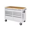Husky 46 in. W x 24.5 in D Standard Duty 9-Drawer Mobile Workbench Tool Chest with Solid Wood Top in Gloss White -FixPro Store gloss white with silver trim husky mobile workbenches hotc4609bj6m 64 1000