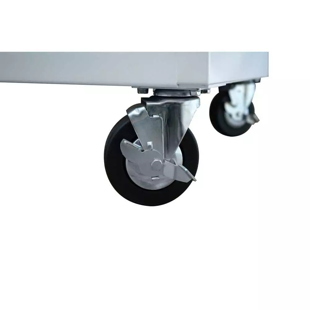 Husky 46 in. W x 24.5 in D Standard Duty 9-Drawer Mobile Workbench Tool Chest with Solid Wood Top in Gloss White 13 Husky 46 in. W x 24.5 in D Standard Duty 9-Drawer Mobile Workbench Tool Chest with Solid Wood Top in Gloss White - Image 11