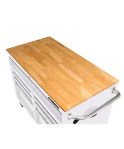 Husky 46 in. W x 24.5 in D Standard Duty 9-Drawer Mobile Workbench Tool Chest with Solid Wood Top in Gloss White 24 Husky 46 in. W x 24.5 in D Standard Duty 9-Drawer Mobile Workbench Tool Chest with Solid Wood Top in Gloss White -FixPro Store gloss white with silver trim husky mobile workbenches hotc4609bj6m fa 1000