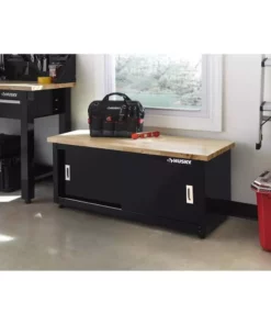 Husky Steel Storage Bench in Black (48 in. W x 20 in. H x 18 in. D) -FixPro Store glossy husky free standing cabinets g4802b us 31 1000