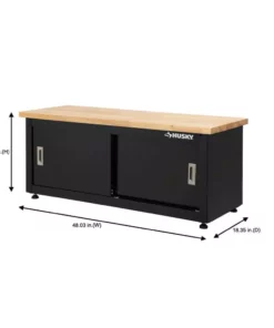 Husky Steel Storage Bench in Black (48 in. W x 20 in. H x 18 in. D) -FixPro Store glossy husky free standing cabinets g4802b us 76 1000