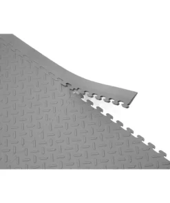 Husky 18.4 in. x 18.4 in. Gray Commercial PVC Garage Flooring Trim Kit -FixPro Store gray husky garage flooring tiles hdtkdg 1f 1000