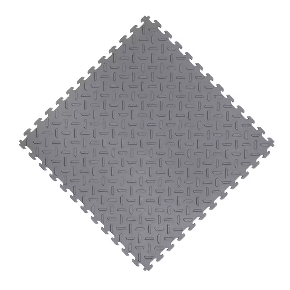 Husky 18.4 in. x 18.4 in. Gray PVC Garage Flooring Tile (6-Pack) 3 Husky 18.4 in. x 18.4 in. Gray PVC Garage Flooring Tile (6-Pack)