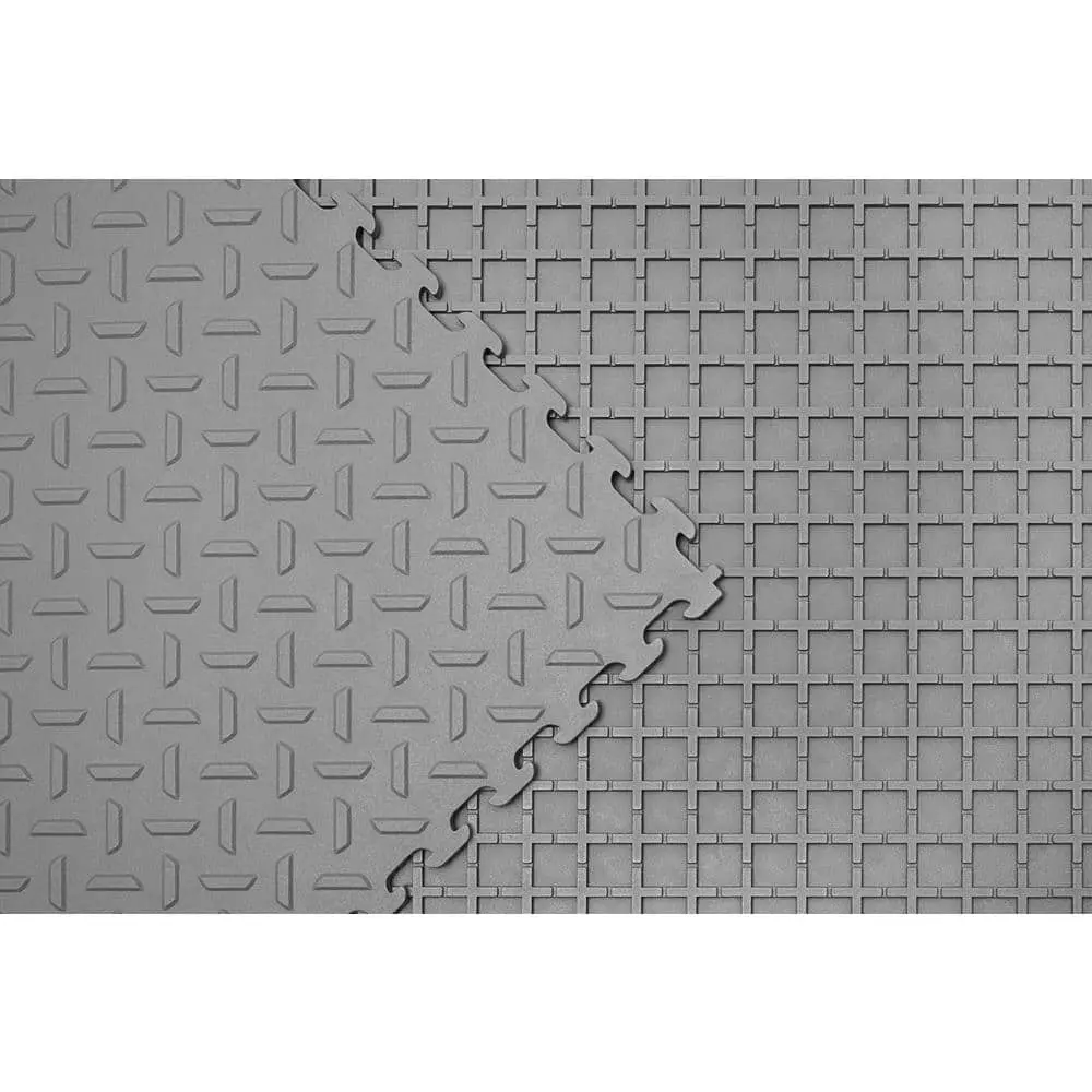 Husky 18.4 in. x 18.4 in. Gray PVC Garage Flooring Tile (6-Pack) 8 Husky 18.4 in. x 18.4 in. Gray PVC Garage Flooring Tile (6-Pack) - Image 6