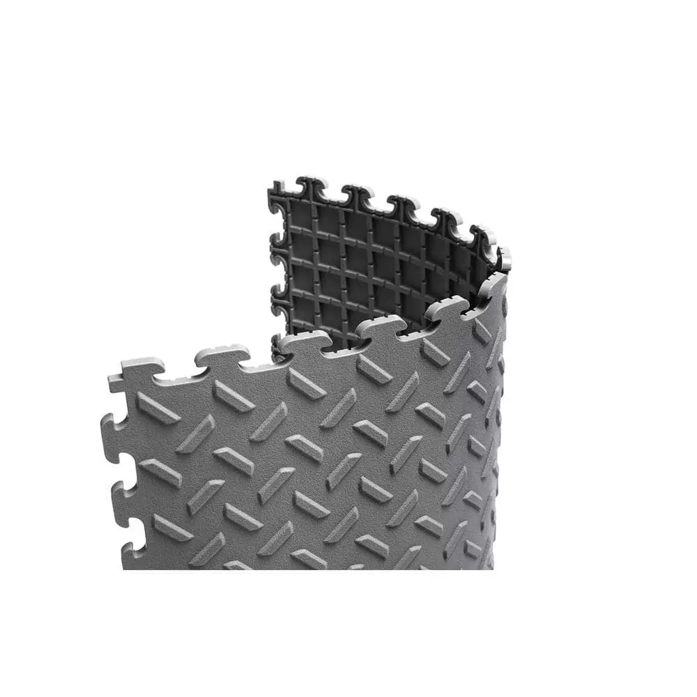 Husky 18.4 in. x 18.4 in. Gray PVC Garage Flooring Tile (6-Pack) 9 Husky 18.4 in. x 18.4 in. Gray PVC Garage Flooring Tile (6-Pack) - Image 7