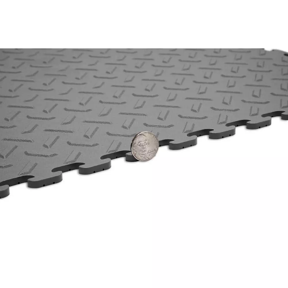Husky 18.4 in. x 18.4 in. Gray PVC Garage Flooring Tile (6-Pack) 10 Husky 18.4 in. x 18.4 in. Gray PVC Garage Flooring Tile (6-Pack) - Image 8