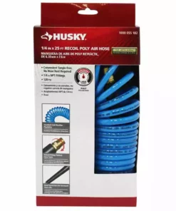 Husky 1/4 in. x 25 ft. Polyurethane Recoil Hose -FixPro Store husky air hoses 24 25e ret hom 40 1000