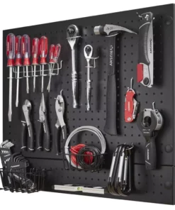 Husky Steel Pegboard Set in Black (28 in. W x 23.5 in H) for Heavy Duty Welded Steel Garage Storage System 9 Husky Steel Pegboard Set in Black (28 in. W x 23.5 in H) for Heavy Duty Welded Steel Garage Storage System -FixPro Store husky black husky pegboards hsl0222 1f 1000