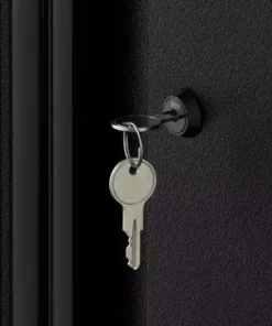 Husky Pro Duty Welded 20-Gauge Steel 2-Door Garage Base Cabinet in Black LINE-X (28 in. W x 33 in. H x 21.5 in. D) -FixPro Store husky black linex husky free standing cabinets htc1000001 lx a0 1000