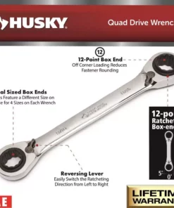 Husky SAE Quad Drive Ratcheting Wrench Set (2-Piece) -FixPro Store husky box wrenches hqrrw2pcsae 40 1000