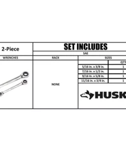Husky SAE Quad Drive Ratcheting Wrench Set (2-Piece) -FixPro Store husky box wrenches hqrrw2pcsae d4 1000