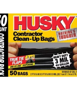 Husky 42 Gal. Heavy-Duty Clean-Up Bags (200-Count) -FixPro Store husky contractor bags hk42wc050b 4pk 44 1000