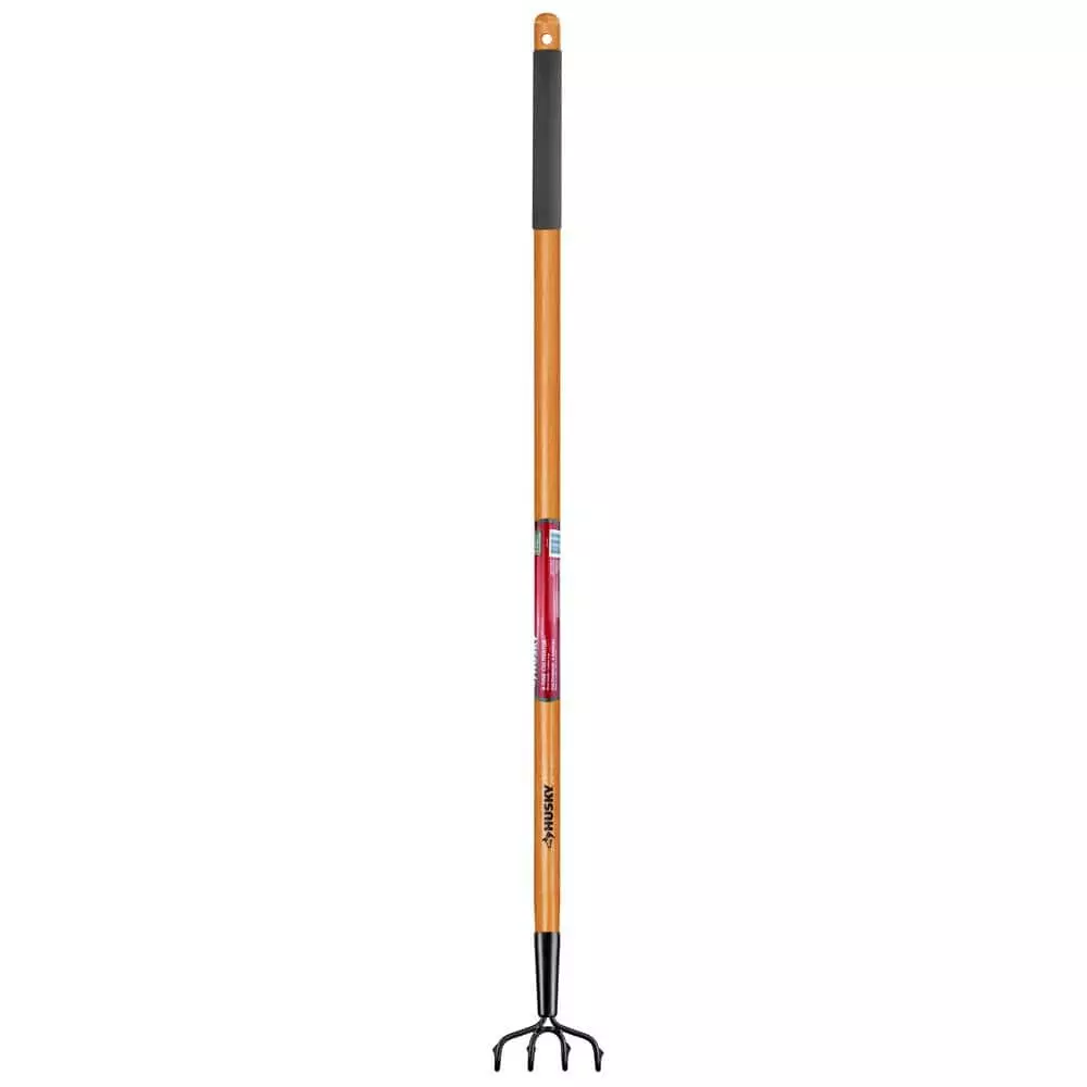 Husky 51 in. L Wood Handle 4-Tine Cultivator 3 Husky 51 in. L Wood Handle 4-Tine Cultivator