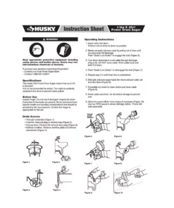 Husky 1/4 in. x 25 ft. Power Drum Auger -FixPro Store husky drain snakes 82 967 111 1f 1000