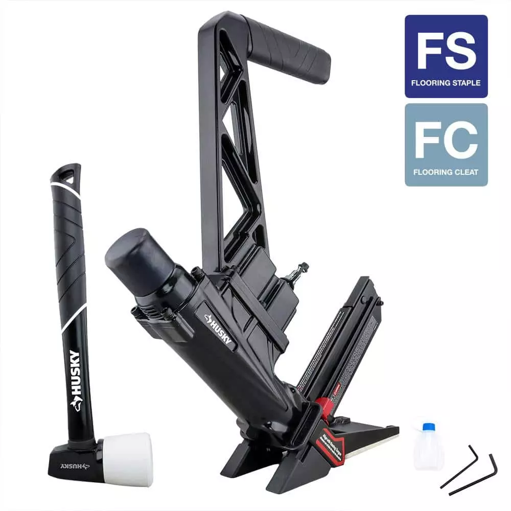 Husky Pneumatic 3-in-1 15.5-Gauge and 16-Gauge 2 in. Flooring Nailer and Stapler with Quick Jam Release 10 Husky Pneumatic 3-in-1 15.5-Gauge and 16-Gauge 2 in. Flooring Nailer and Stapler with Quick Jam Release - Image 8