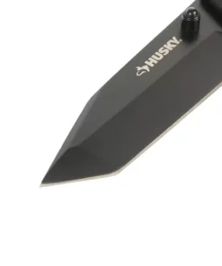 Husky 3 in. Sharpener and Nylon Handle Sporting 3 in. Steel Clip Point Straight Edge Folding Knife Tactical Knife -FixPro Store husky folding knives 90650 1f 1000