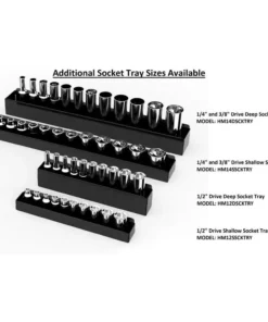 Husky 13 in. W Magnetic 3/8 in. and 1/2 in. Drive Deep Socket Tray -FixPro Store husky garage cabinet accessories hm12dscktry 4f 1000