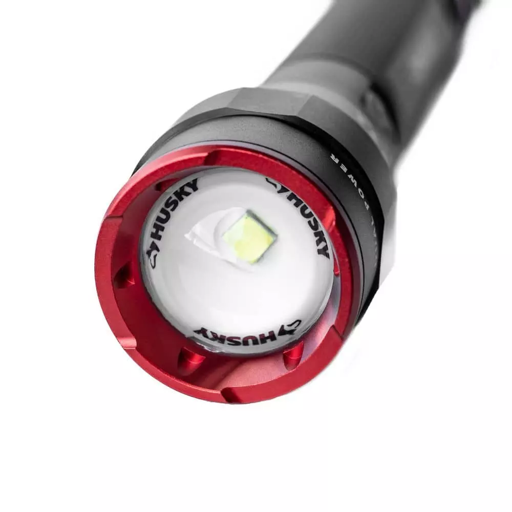 Husky 1500 Lumens Dual-Power Focusing LED Rechargeable Flashlight 3 Modes with USB Port and Rechargeable Battery 10 Husky 1500 Lumens Dual-Power Focusing LED Rechargeable Flashlight 3 Modes with USB Port and Rechargeable Battery - Image 8