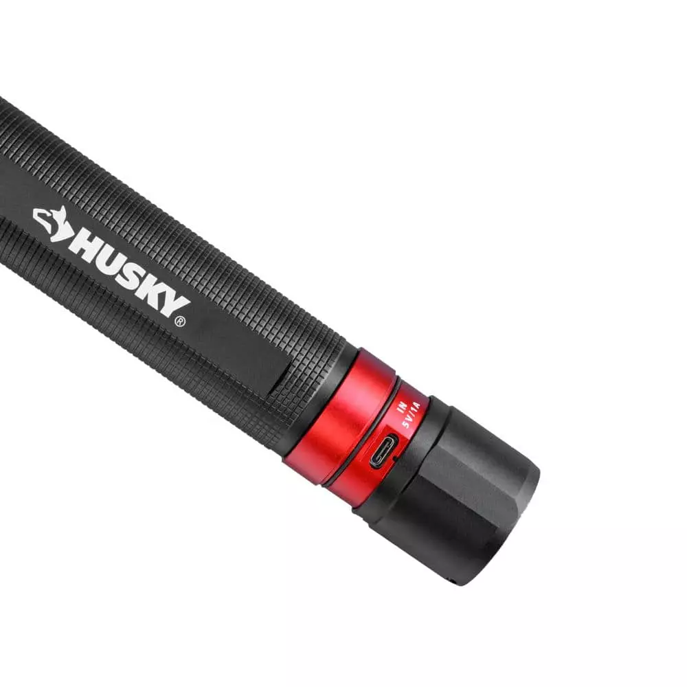 Husky 1500 Lumens Dual-Power Focusing LED Rechargeable Flashlight 3 Modes with USB Port and Rechargeable Battery 9 Husky 1500 Lumens Dual-Power Focusing LED Rechargeable Flashlight 3 Modes with USB Port and Rechargeable Battery - Image 7