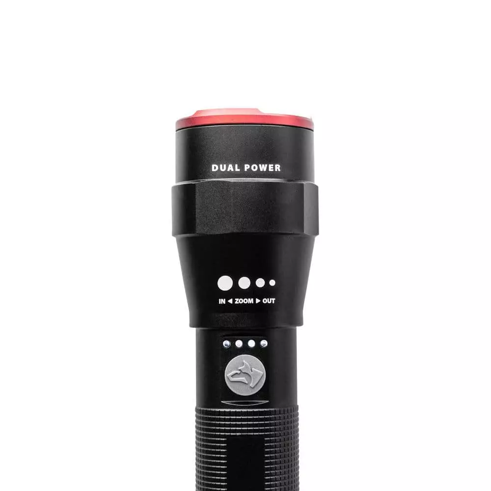 Husky 1500 Lumens Dual-Power Focusing LED Rechargeable Flashlight 3 Modes with USB Port and Rechargeable Battery 8 Husky 1500 Lumens Dual-Power Focusing LED Rechargeable Flashlight 3 Modes with USB Port and Rechargeable Battery - Image 6