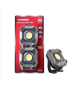Husky 800-Lumen LED Utility Lights 2-Modes with Magnetic Handle and Batteries (2-Pack) -FixPro Store husky handheld flashlights hsky8002pkul 40 1000