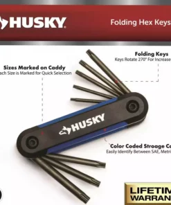 Husky SAE/Metric Folding Hex Key Set With Bonus Torx Set (3-Piece) -FixPro Store husky hex key sets hfhk3pcset a0 1000