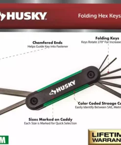 Husky Mini Folding Hex Key Set (9-Piece SAE, 8-Piece MM) 10 Husky Mini Folding Hex Key Set (9-Piece SAE, 8-Piece MM) -FixPro Store husky hex key sets hmfhksm17pcn 06 e1 1000