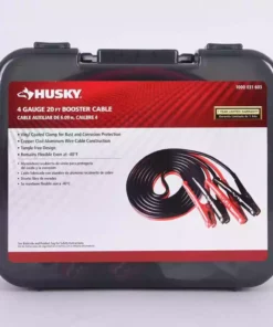 Husky 20 ft. 4-Gauge Booster Cables -FixPro Store husky jumper cables 0160420 ul1 d4 1000