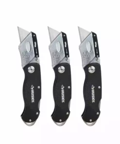 Husky Folding Lock-Back Utility Knife (3-Pack)