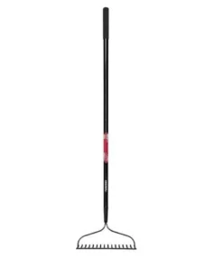 Husky 57 in. L Fiberglass Handle 16-Tinens Garden Bow Rake with Grip