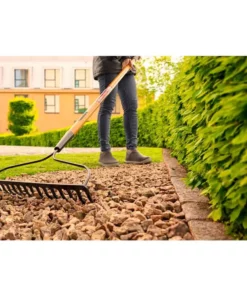 Husky 57 in. Wood Handle 16-Tine Bow Rake -FixPro Store husky landscaping rakes 77105 942 44 1000