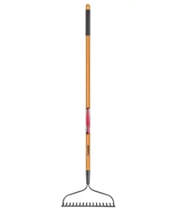 Husky 57 in. Wood Handle 16-Tine Bow Rake