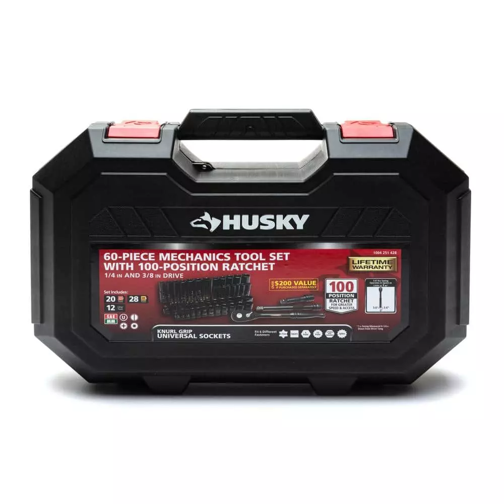 Husky 3/8 in. Drive 100-Position Universal SAE and Metric Mechanics Tool Set (60-Piece) 11 Husky 3/8 in. Drive 100-Position Universal SAE and Metric Mechanics Tool Set (60-Piece) - Image 9